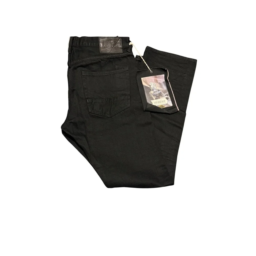 PRPS Goods & Co Demon Black Japanese Selvedge Denim Jeans Mens 38 Slim Straight